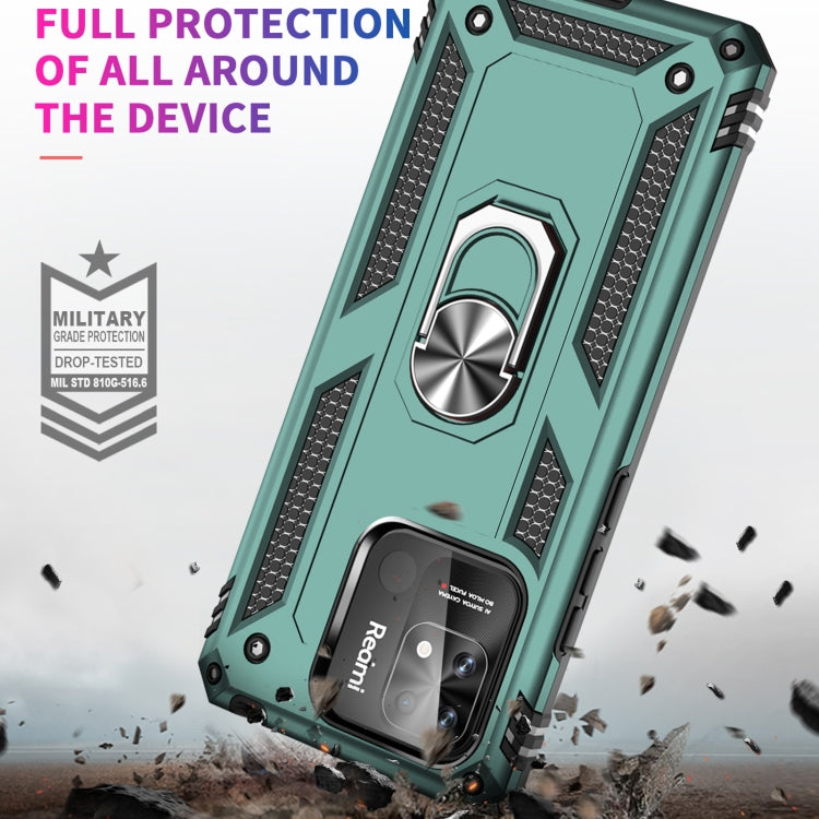 For Xiaomi Redmi 12C / 11A Shockproof TPU + PC Phone Case with Holder(Dark Green) by buy2fix