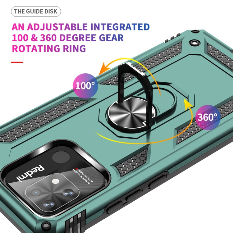 For Xiaomi Redmi 12C / 11A Shockproof TPU + PC Phone Case with Holder(Dark Green) by buy2fix