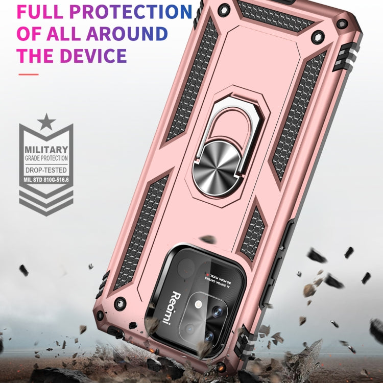 For Xiaomi Redmi 12C / 11A Shockproof TPU + PC Phone Case with Holder(Rose Gold) by buy2fix