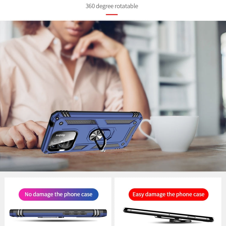 For Xiaomi Redmi 12C / 11A Shockproof TPU + PC Phone Case with Holder(Blue) by buy2fix