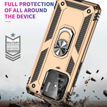 For Xiaomi Redmi 12C / 11A Shockproof TPU + PC Phone Case with Holder(Gold) - Xiaomi Cases by buy2fix | Online Shopping UK | buy2fix