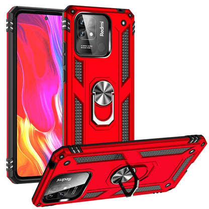 For Xiaomi Redmi 12C / 11A Shockproof TPU + PC Phone Case with Holder(Red) by buy2fix