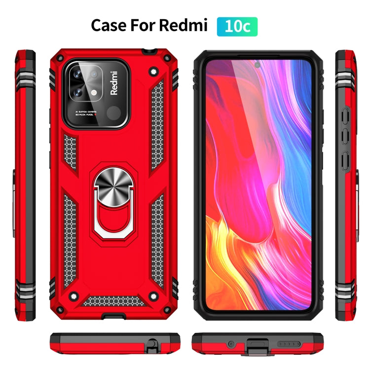 For Xiaomi Redmi 12C / 11A Shockproof TPU + PC Phone Case with Holder(Red) by buy2fix