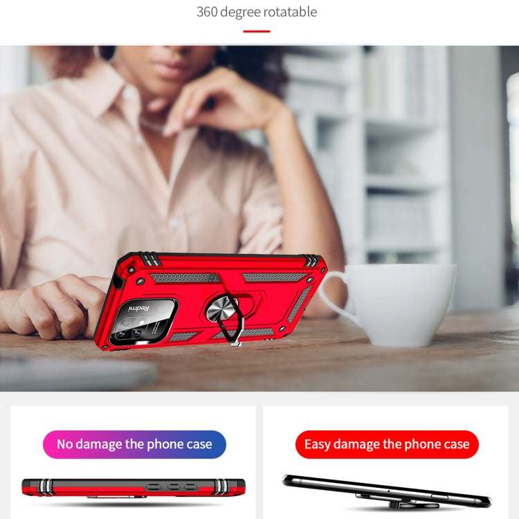 For Xiaomi Redmi 12C / 11A Shockproof TPU + PC Phone Case with Holder(Red) by buy2fix