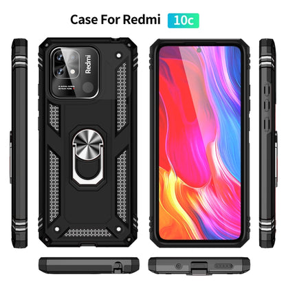 For Xiaomi Redmi 12C / 11A Shockproof TPU + PC Phone Case with Holder(Black) by buy2fix