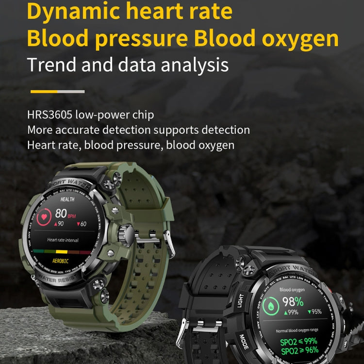 LC16 1.32 inch IP68 Waterproof Sports Outdoor Sport Smart Watch, Support Bluetooth Calling / Heart Rate Monitoring(Green) by buy2fix