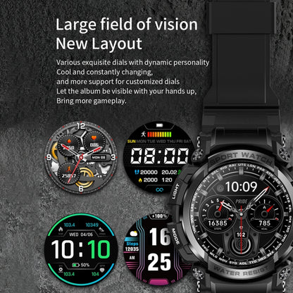 LC16 1.32 inch IP68 Waterproof Sports Outdoor Sport Smart Watch, Support Bluetooth Calling / Heart Rate Monitoring(Black) by buy2fix