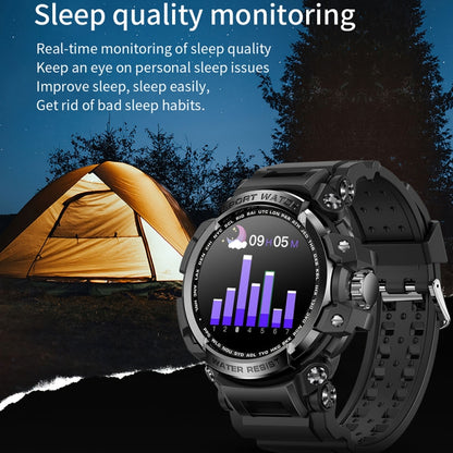 LC16 1.32 inch IP68 Waterproof Sports Outdoor Sport Smart Watch, Support Bluetooth Calling / Heart Rate Monitoring(Black) by buy2fix