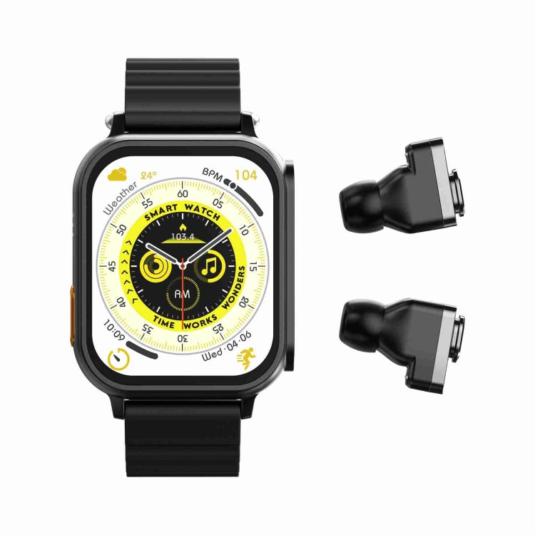 N22 2 in 1 1.96 inch HD Display Sport Bluetooth Call Earphone Smart Watch(Black) by buy2fix