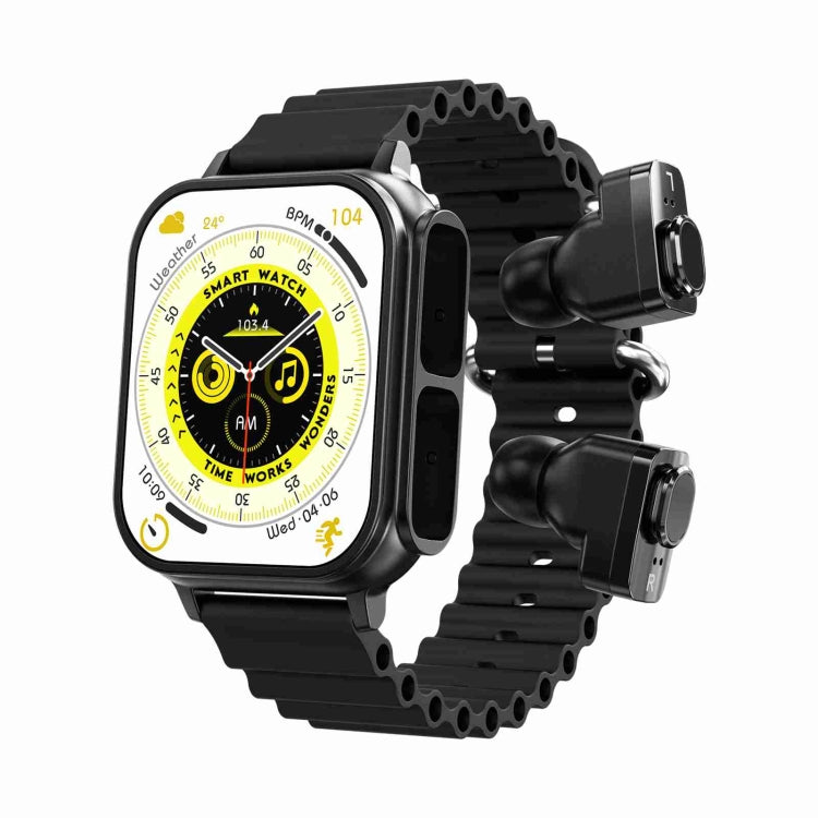 N22 2 in 1 1.96 inch HD Display Sport Bluetooth Call Earphone Smart Watch(Black) by buy2fix