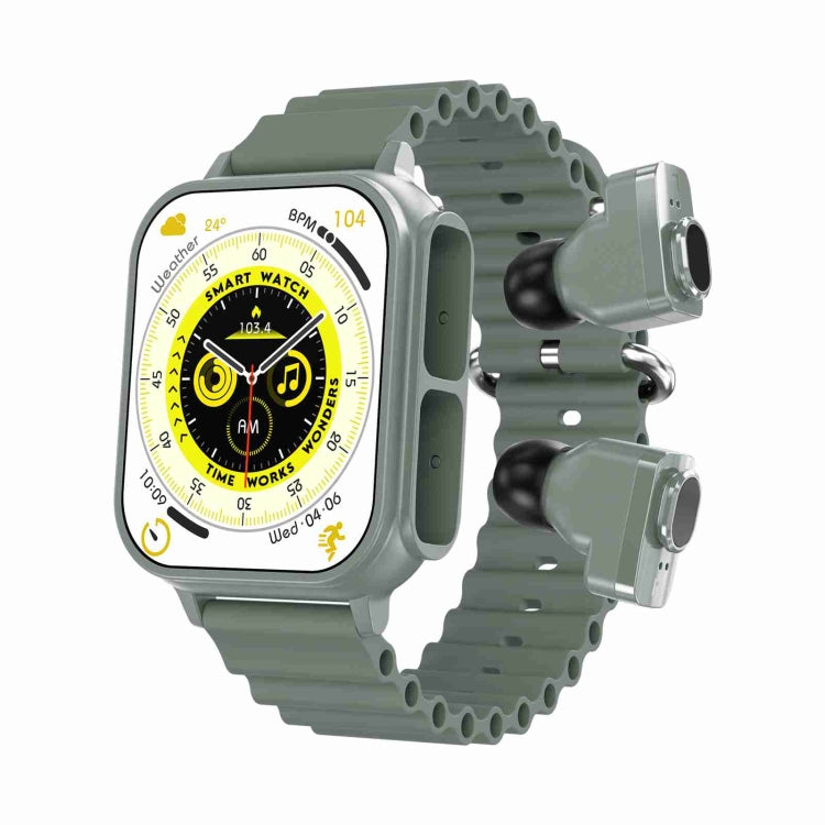 N22 2 in 1 1.96 inch HD Display Sport Bluetooth Call Earphone Smart Watch(Green) by buy2fix