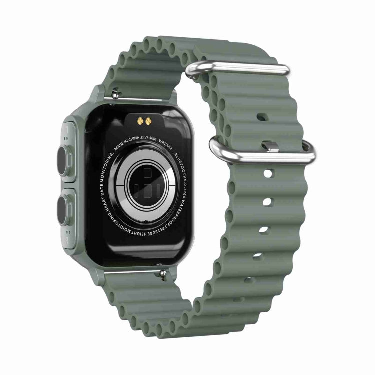 N22 2 in 1 1.96 inch HD Display Sport Bluetooth Call Earphone Smart Watch(Green) by buy2fix