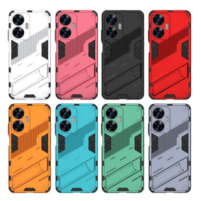 For Realme C55 Punk Armor 2 in 1 PC + TPU Shockproof Phone Case with Invisible Holder(Blue) - Realme Cases by buy2fix | Online Shopping UK | buy2fix