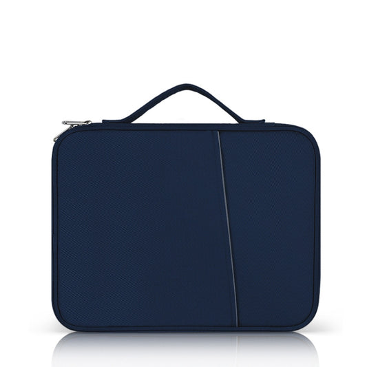 For 9.7-11 inch Laptop Portable Cloth Texture Leather Bag(Blue) by buy2fix