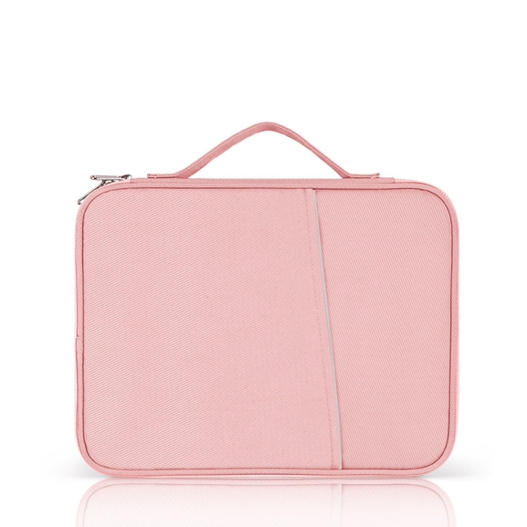 For 9.7-11 inch Laptop Portable Cloth Texture Leather Bag(Pink) by buy2fix