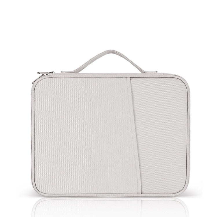 For 9.7-11 inch Laptop Portable Cloth Texture Leather Bag(White) by buy2fix