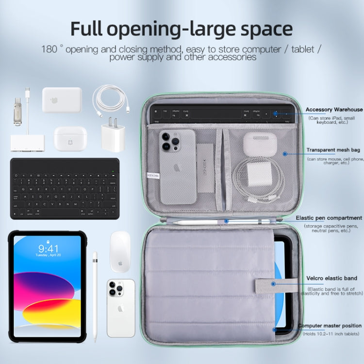 For 9.7-11 inch Laptop Portable Cloth Texture Leather Bag(White) by buy2fix