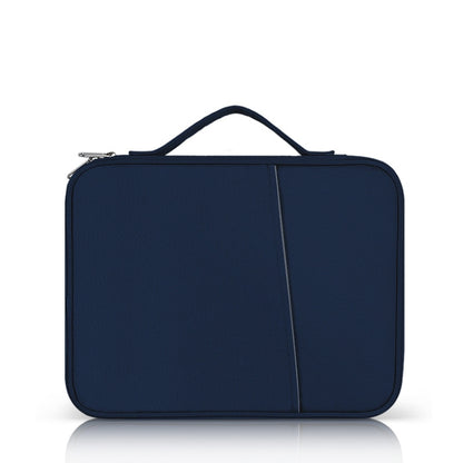 For 12.9-13 inch Laptop Portable Cloth Texture Leather Bag(Blue) by buy2fix