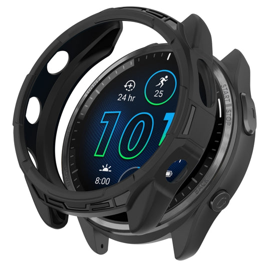 For Garmin Forerunner 965 Armor Hollow Watch Protective Case(Black) - Watch Cases by buy2fix | Online Shopping UK | buy2fix