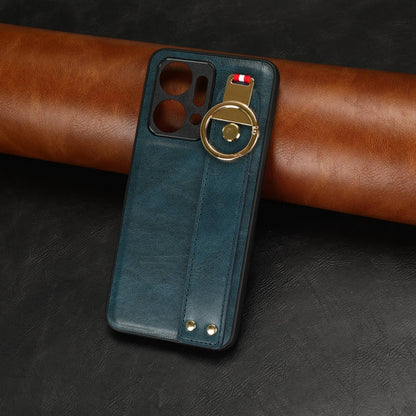 For Honor X7A Wristband Leather Back Phone Case(Blue) by buy2fix