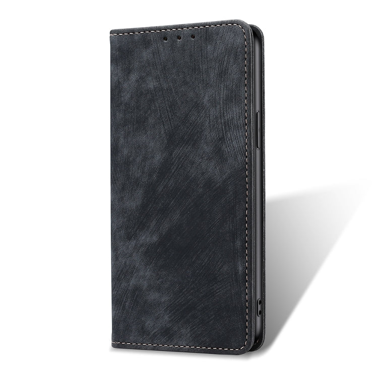 For Infinix Smart 7 RFID Anti-theft Brush Magnetic Leather Phone Case(Black) - Infinix Cases by buy2fix | Online Shopping UK | buy2fix