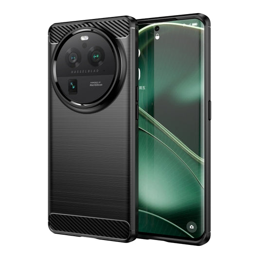 For OPPO Find X6 Pro 5G Carbon Fiber Brushed Texture TPU Case(Black) - OPPO Cases by buy2fix | Online Shopping UK | buy2fix