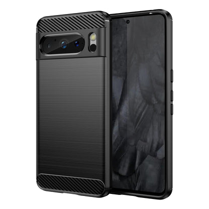 For Google Pixel 8 Pro Carbon Fiber Brushed Texture TPU Case(Black) by buy2fix