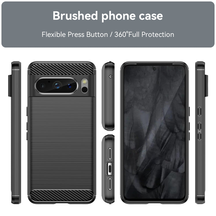 For Google Pixel 8 Pro Carbon Fiber Brushed Texture TPU Case(Black) by buy2fix