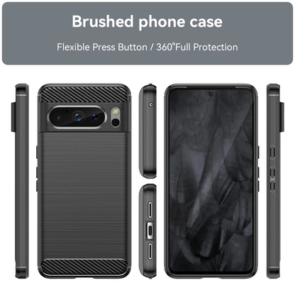 For Google Pixel 8 Pro Carbon Fiber Brushed Texture TPU Case(Black) by buy2fix