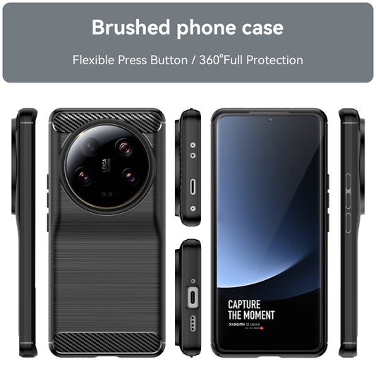 For Xiaomi 13 Ultra Carbon Fiber Brushed Texture TPU Case(Black) - Xiaomi Cases by buy2fix | Online Shopping UK | buy2fix