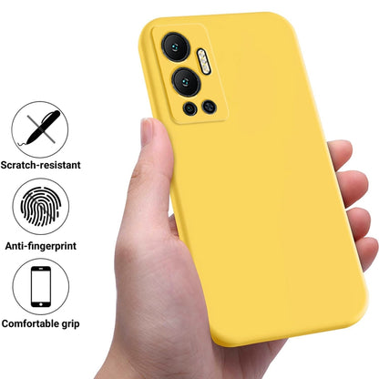 For Infinix Hot 12 Pure Color Liquid Silicone Shockproof Phone Case(Yellow) - Infinix Cases by buy2fix | Online Shopping UK | buy2fix