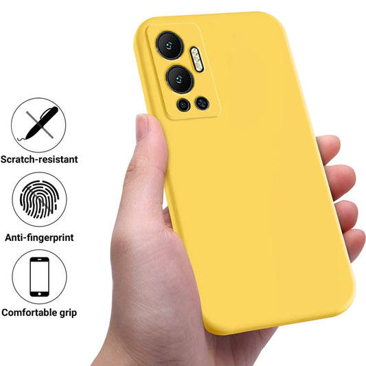 For Infinix Hot 12 Pure Color Liquid Silicone Shockproof Phone Case(Yellow) - Infinix Cases by buy2fix | Online Shopping UK | buy2fix