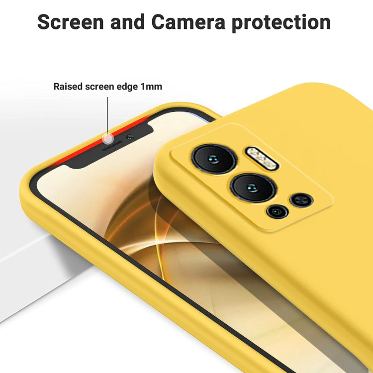 For Infinix Hot 12 Pure Color Liquid Silicone Shockproof Phone Case(Yellow) - Infinix Cases by buy2fix | Online Shopping UK | buy2fix