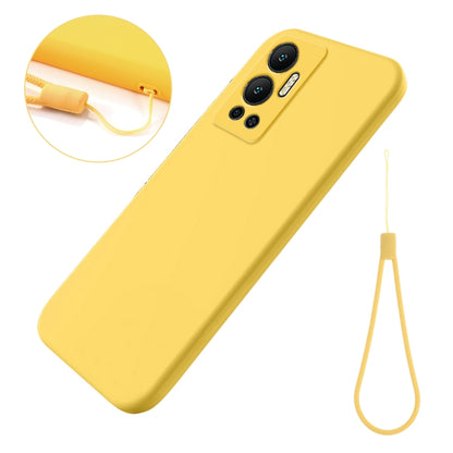 For Infinix Hot 12 Pure Color Liquid Silicone Shockproof Phone Case(Yellow) - Infinix Cases by buy2fix | Online Shopping UK | buy2fix