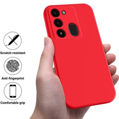 For Tecno Spark Go 2022 / Spark 8C / Spark 9 Pure Color Liquid Silicone Shockproof Phone Case(Red) by buy2fix
