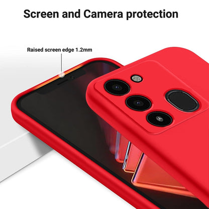 For Tecno Spark Go 2022 / Spark 8C / Spark 9 Pure Color Liquid Silicone Shockproof Phone Case(Red) by buy2fix