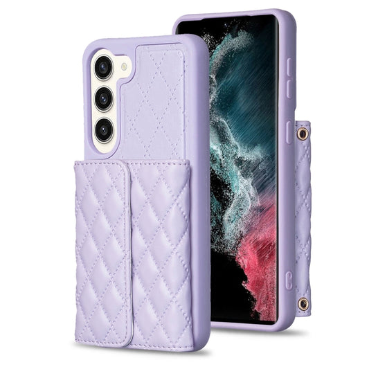 For Samsung Galaxy S23+ 5G Horizontal Wallet Rhombic Leather Phone Case(Purple) - Galaxy S23+ 5G Cases by buy2fix | Online Shopping UK | buy2fix