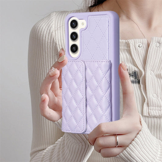 For Samsung Galaxy S23+ 5G Horizontal Wallet Rhombic Leather Phone Case(Purple) - Galaxy S23+ 5G Cases by buy2fix | Online Shopping UK | buy2fix
