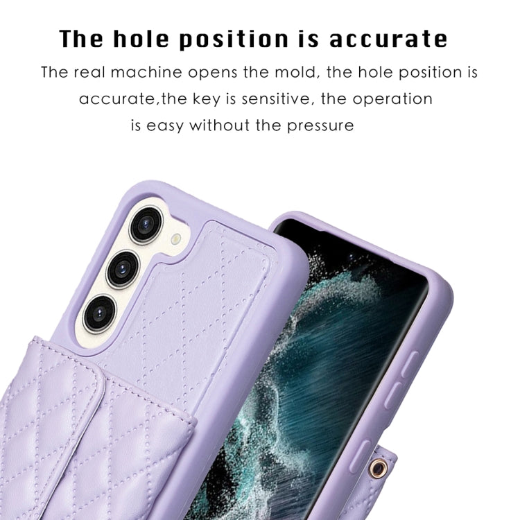 For Samsung Galaxy S23+ 5G Horizontal Wallet Rhombic Leather Phone Case(Purple) - Galaxy S23+ 5G Cases by buy2fix | Online Shopping UK | buy2fix