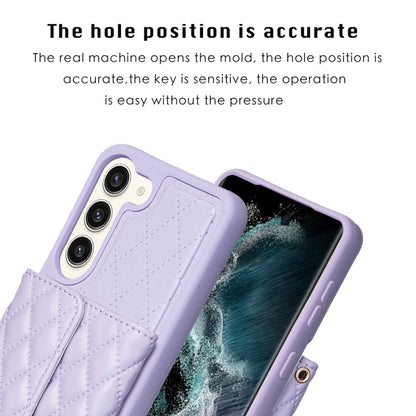 For Samsung Galaxy S23+ 5G Horizontal Wallet Rhombic Leather Phone Case(Purple) - Galaxy S23+ 5G Cases by buy2fix | Online Shopping UK | buy2fix