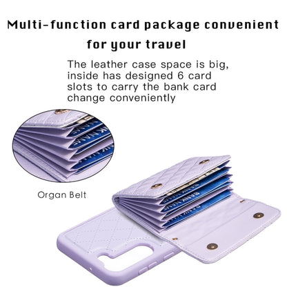 For Samsung Galaxy S23+ 5G Horizontal Wallet Rhombic Leather Phone Case(Purple) - Galaxy S23+ 5G Cases by buy2fix | Online Shopping UK | buy2fix
