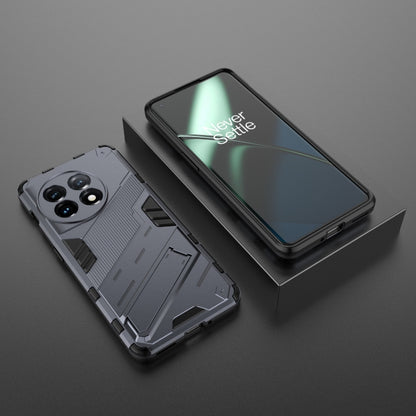 For OnePlus 11 5G Punk Armor 2 in 1 PC + TPU Shockproof Phone Case with Invisible Holder(Grey) - OnePlus Cases by buy2fix | Online Shopping UK | buy2fix