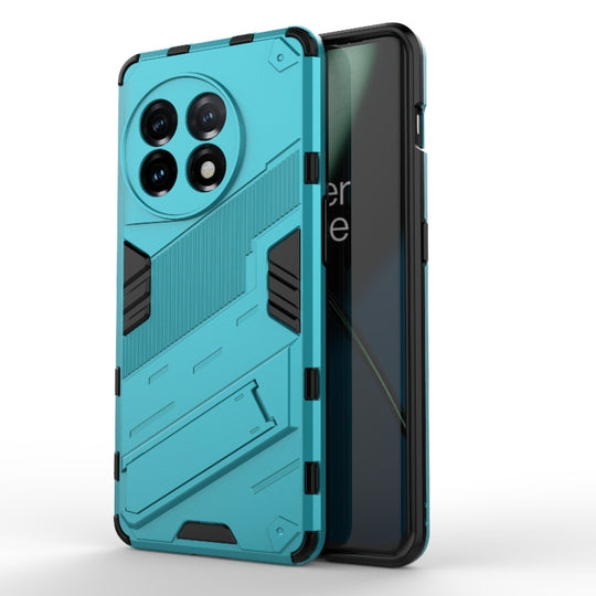For OnePlus 11 5G Punk Armor 2 in 1 PC + TPU Shockproof Phone Case with Invisible Holder(Blue)