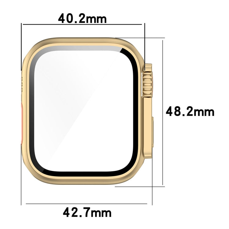 For Apple Watch Series SE 2 / 6 / SE / 5 / 4 40mm Tempered Film + PC Integrated Watch Protective Case(Starlight Color) by buy2fix