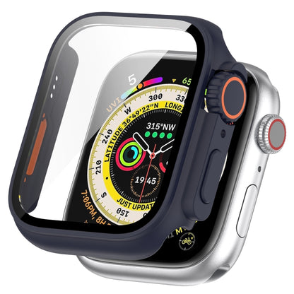 For Apple Watch Series 9 / 8 / 7 45mm Tempered Film + PC Integrated Watch Protective Case(Midnight Blue) by buy2fix