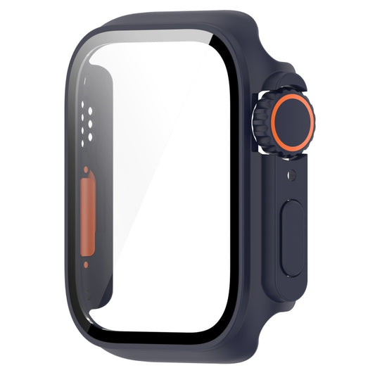For Apple Watch Series 9 / 8 / 7 45mm Tempered Film + PC Integrated Watch Protective Case(Midnight Blue) by buy2fix