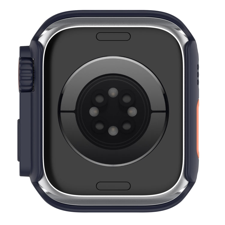 For Apple Watch Series 9 / 8 / 7 45mm Tempered Film + PC Integrated Watch Protective Case(Midnight Blue) by buy2fix