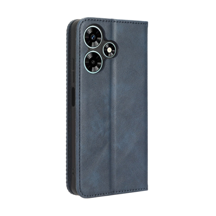 For Infinix Hot 30 Play Magnetic Buckle Retro Texture Leather Phone Case(Blue) - Infinix Cases by buy2fix | Online Shopping UK | buy2fix