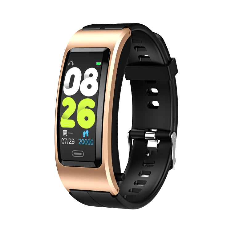 B7 Bluetooth Earphone Smart Bracelet, Support Sleep Monitoring / Blood Oxygen Monitoring / Heart Rate Monitoring(Gold + Black Silicone Strap) by buy2fix