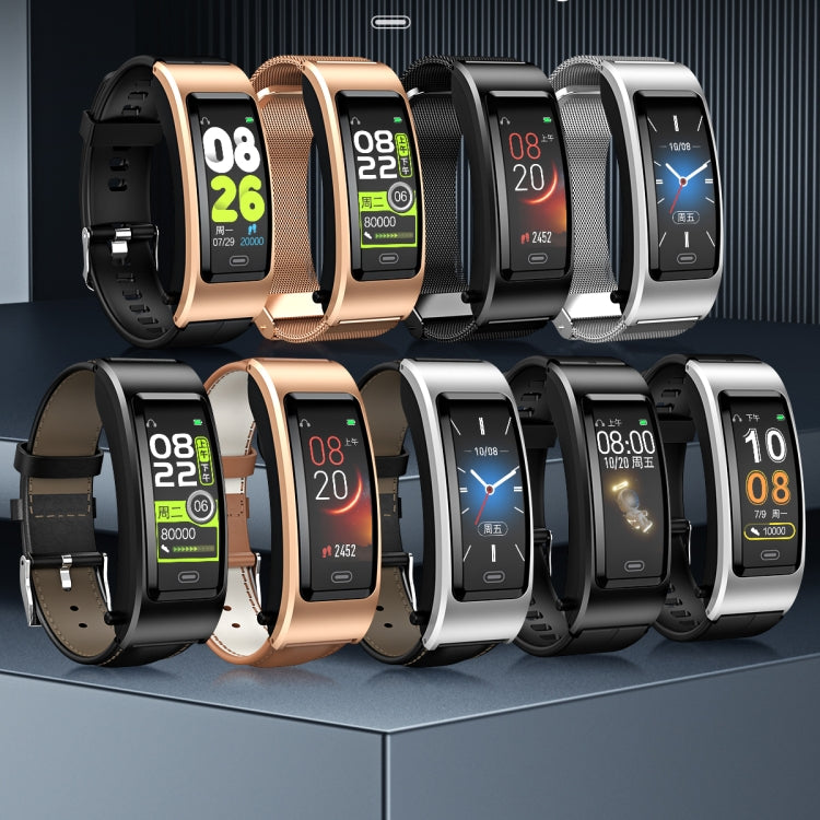 B7 Bluetooth Earphone Smart Bracelet, Support Sleep Monitoring / Blood Oxygen Monitoring / Heart Rate Monitoring(Black + Black Steel Chain) by buy2fix